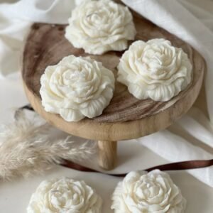 Bougie Fleur – Parfum Vanille & Oud, Couleurs Variées | Min : 5